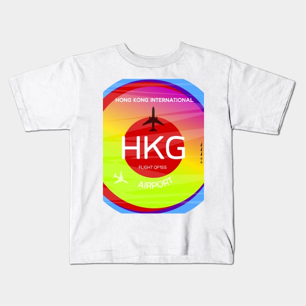 HKG Hong Kong Airport code Kids T-Shirt by Woohoo